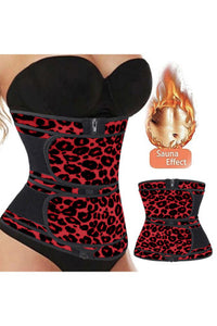 R2R Red Leopard Print Compression Waist Trainer